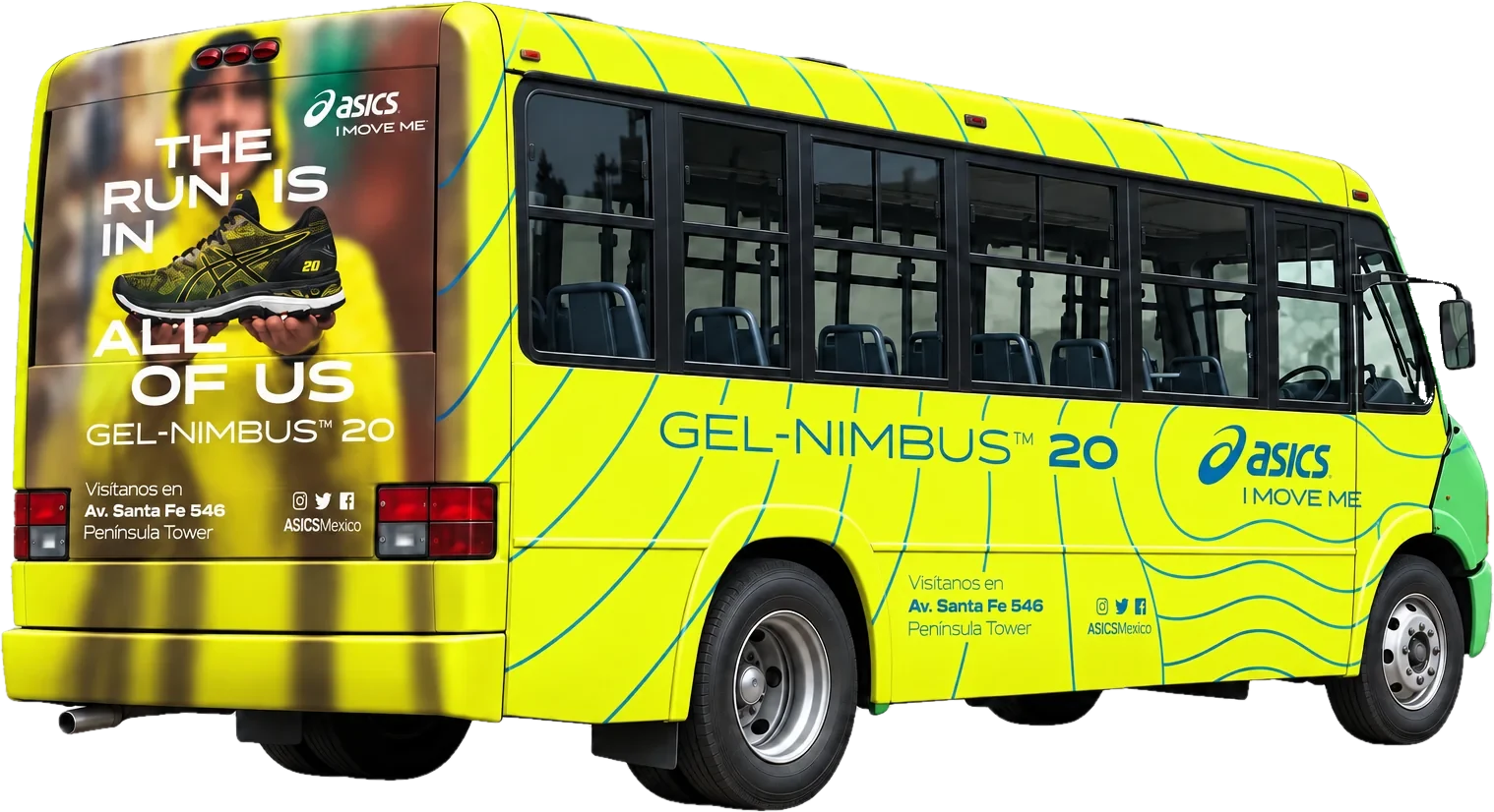 Camión rotulado con la campaña de ASICS Gel-Nimbus 20